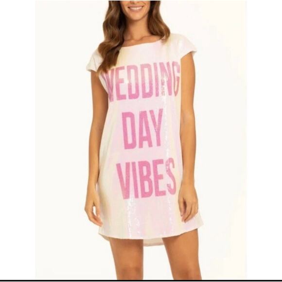 Hayley Paige Sequin Wedding Day Vibes Dress Shower Bachelorette Party XL￼ - Picture 1 of 8